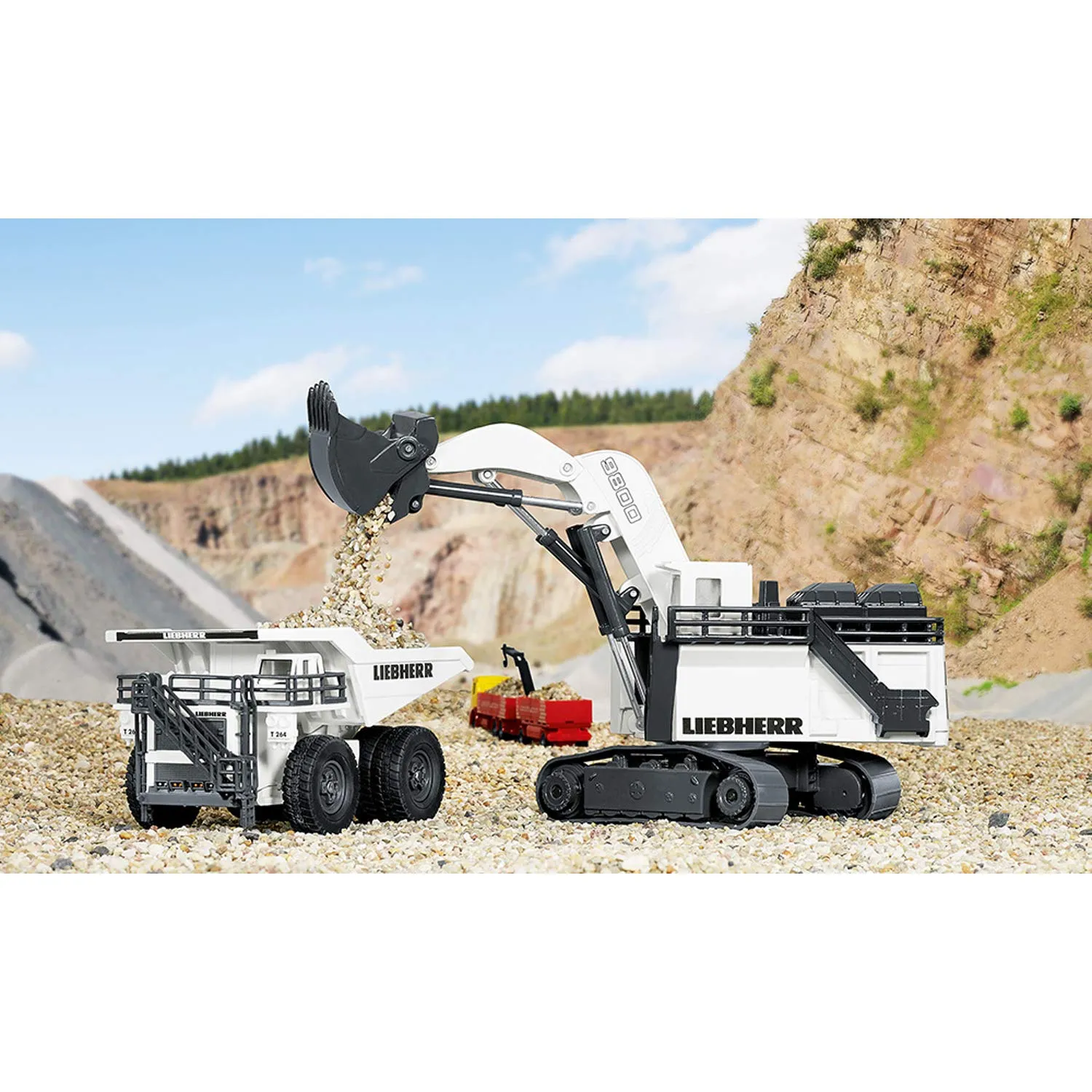 SIKU Super 1798 Liebherr R9800 pelle miniature blanche 1:87 chenilles