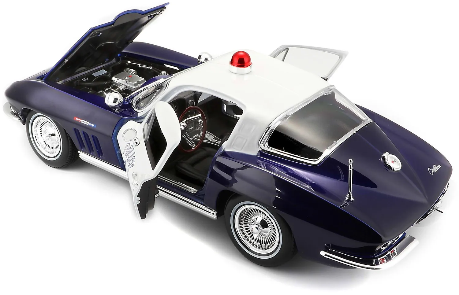Maisto Chevrolet Corvette 1965 miniature 1/18 police métal jouet