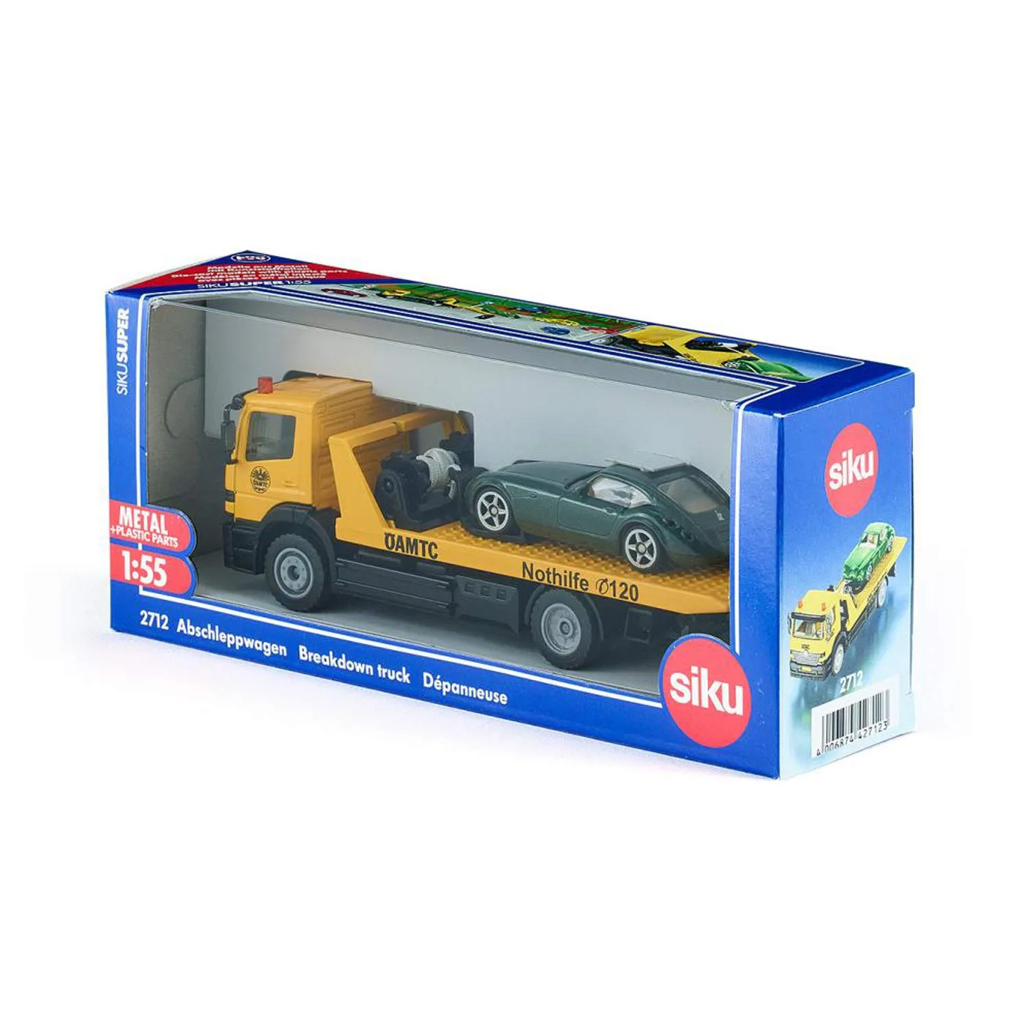 Siku 2712 dépanneuse + voiture miniature 1/55 jaune ADAC