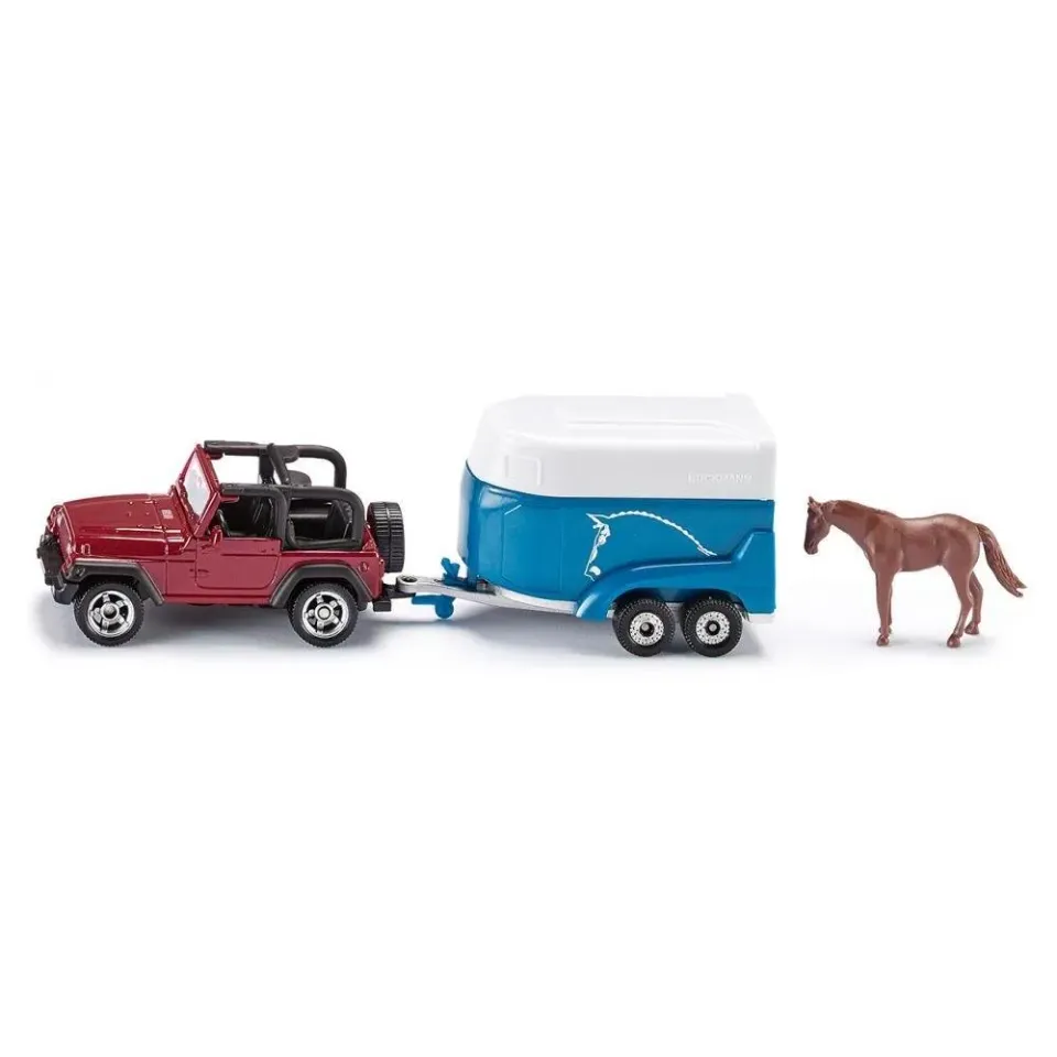 Siku Farmer 1651 Jeep remorque chevaux miniature métal cheval inclus
