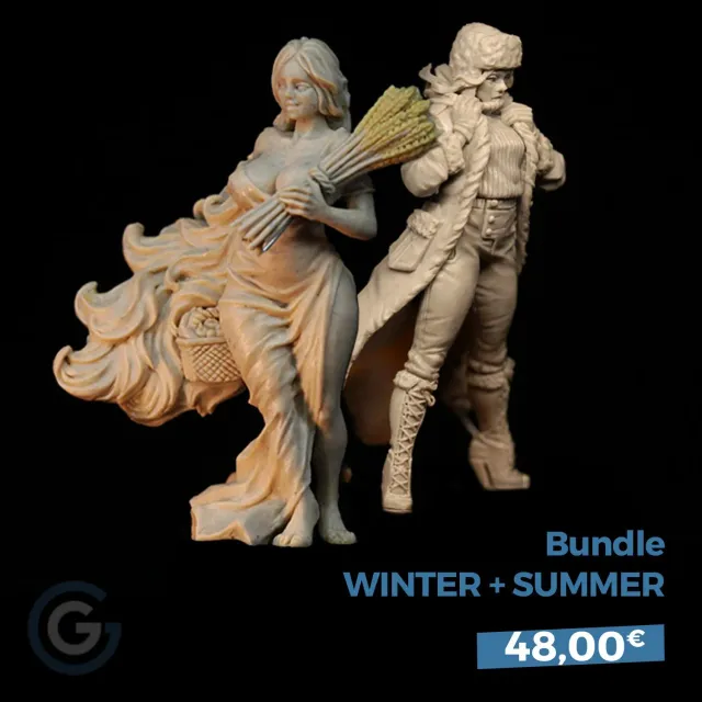 Graphigaut Studio Winter Summer lot 2 figurines 54mm résine