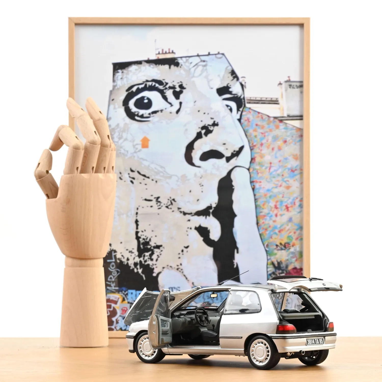 Norev Renault Clio 16S 1992 miniature 1/18 gris