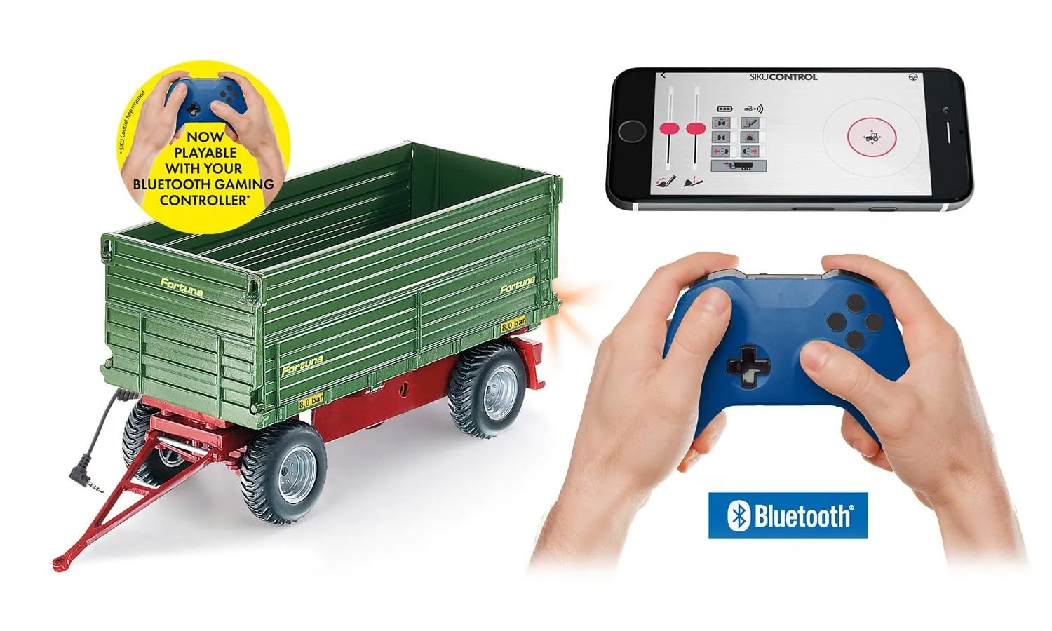 SIKU Control 6781 remorque basculante bilatérale 23 cm verte