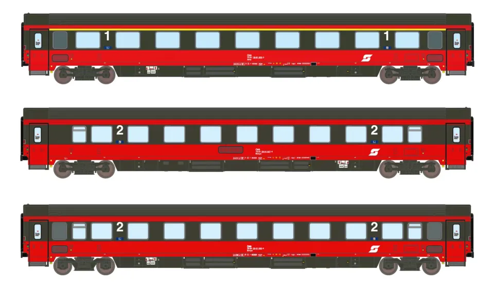 MINIS Amz Bmpz ÖBB EC 64 voiture voyageurs Ep.V coffret 3