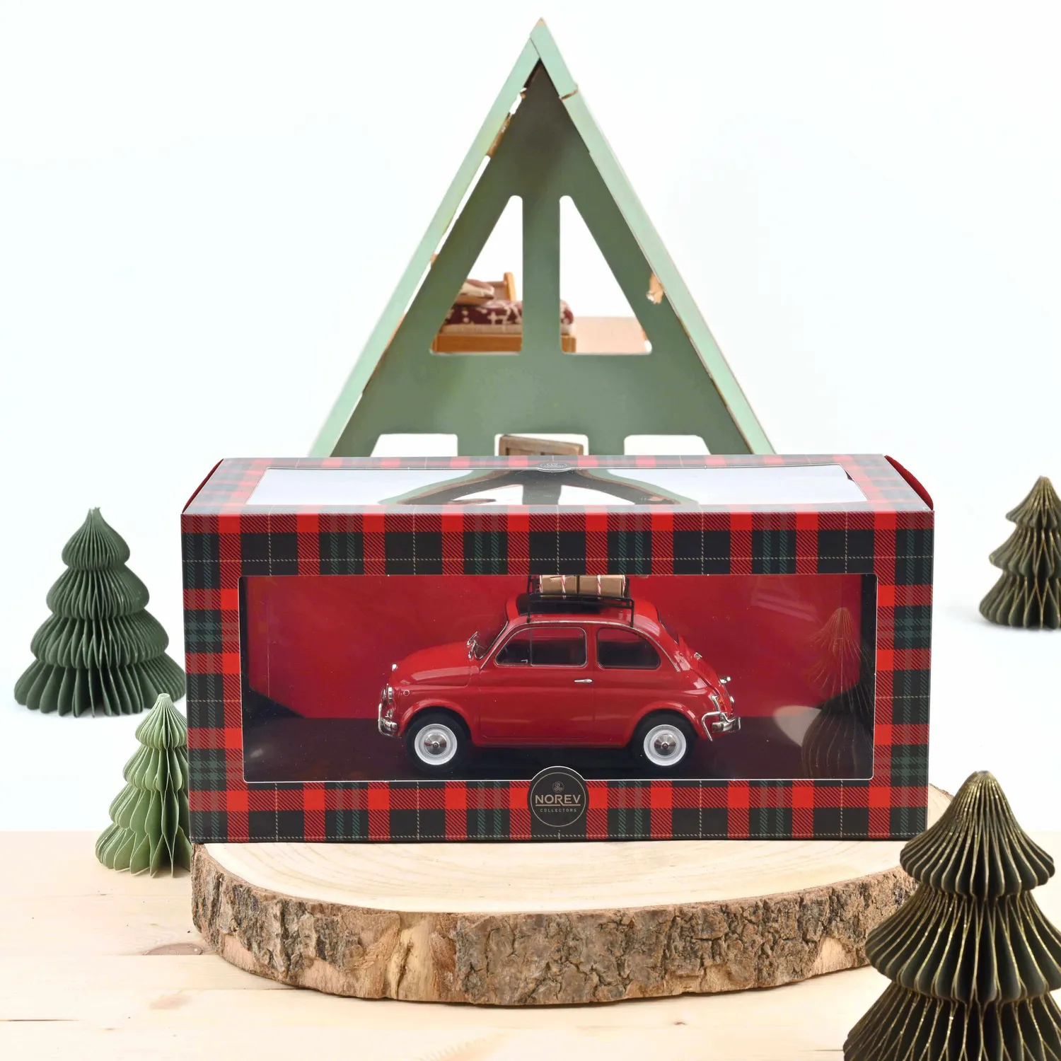 Norev Fiat 500 L 1968 miniature 1/18 rouge Noël