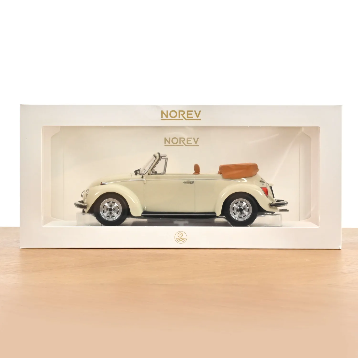 Norev VW 1303 Coccinelle Cabriolet 1972 voiture miniature 1/18 crème