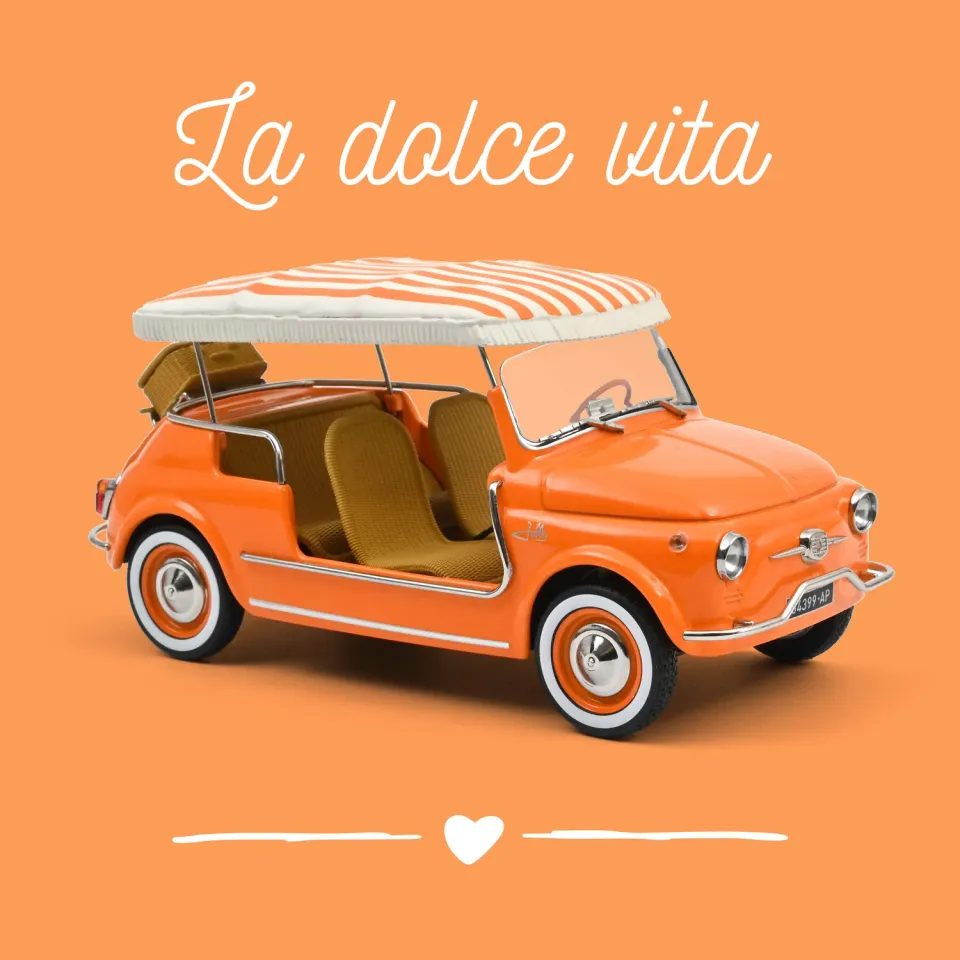 Norev Fiat 500 Jolly 1965 miniature 1/18 orange