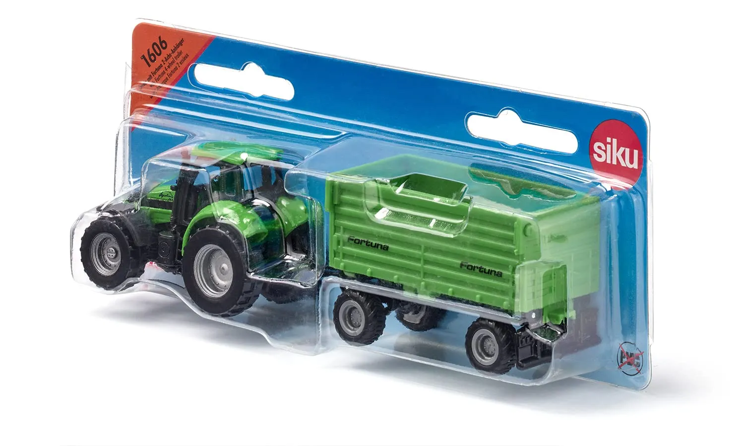 Siku Super 1606 tracteur Deutz-Fahr jouet vert remorque