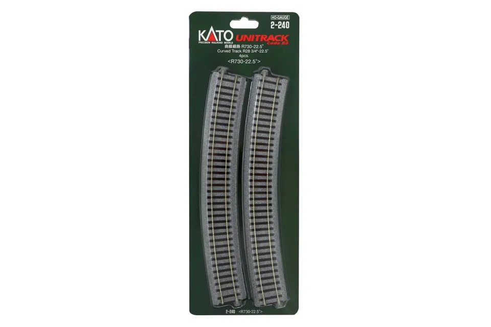 MINIS R730mm 22,5° voie courbe lot de 4 rayons larges