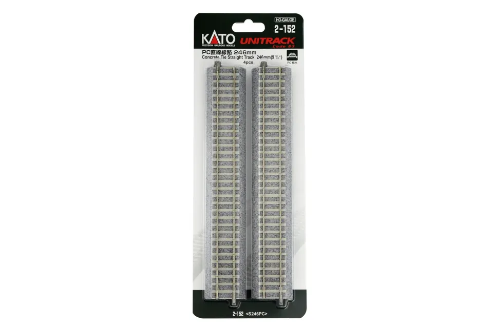 MINIS rail droit 246mm voie béton traverses x4