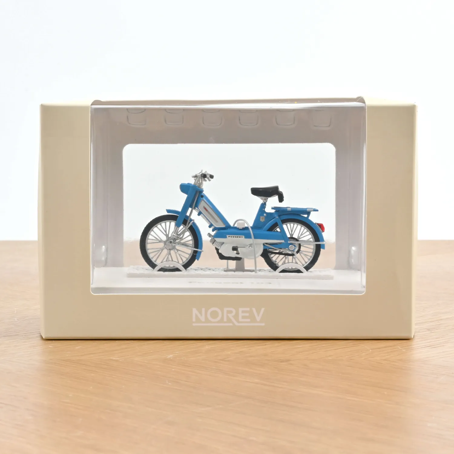 Norev Peugeot 103 1972 cyclomoteur miniature 1/18 bleu