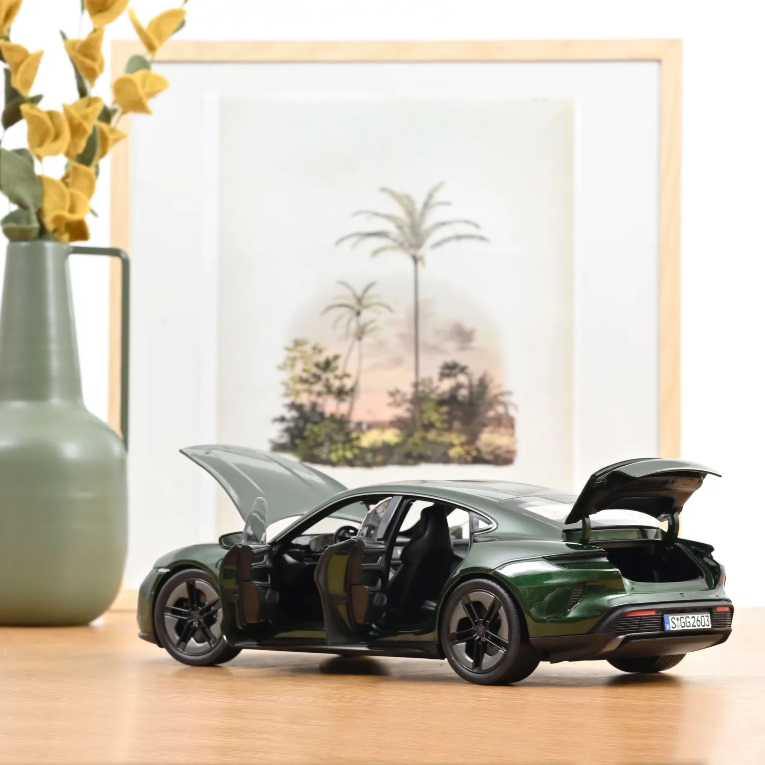 Norev Porsche Taycan Turbo S 2024 miniature 1/18 vert chêne