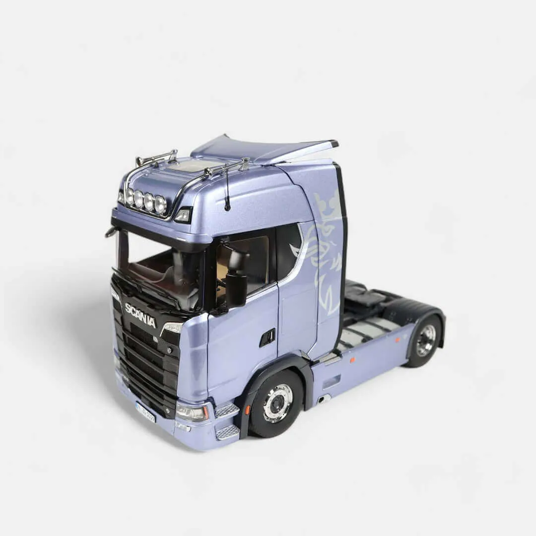 NZG Scania 730S V8 camion miniature bleu fiction 1:18