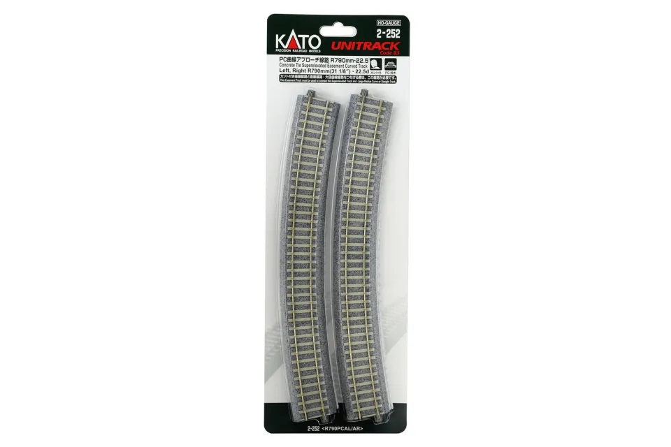 MINIS rail courbe R790 22,5° coupon voie N béton