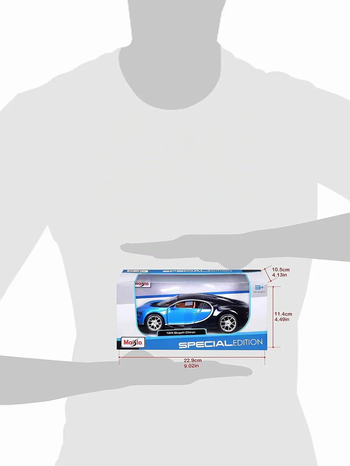 Maisto Bugatti Chiron miniature 1/24 bleu aléatoire