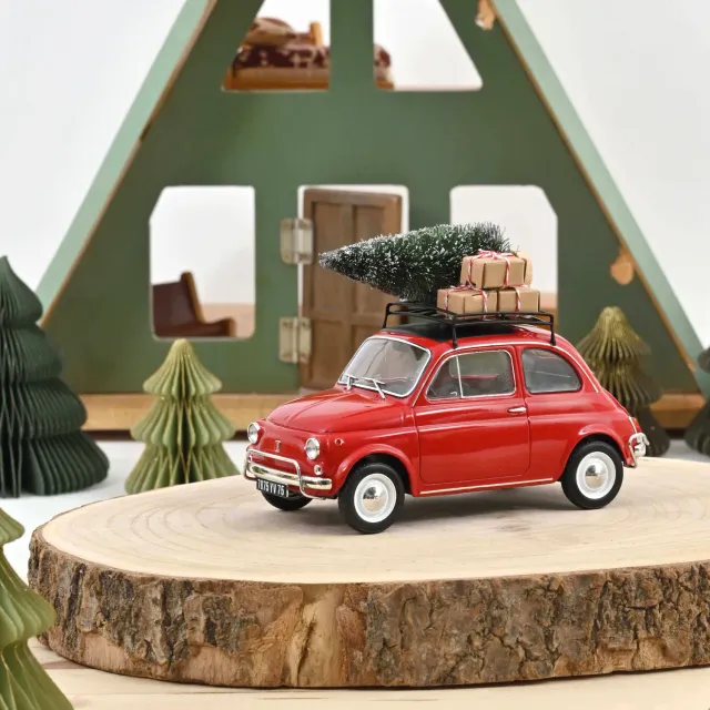 Norev Fiat 500 L 1968 miniature 1/18 rouge Noël