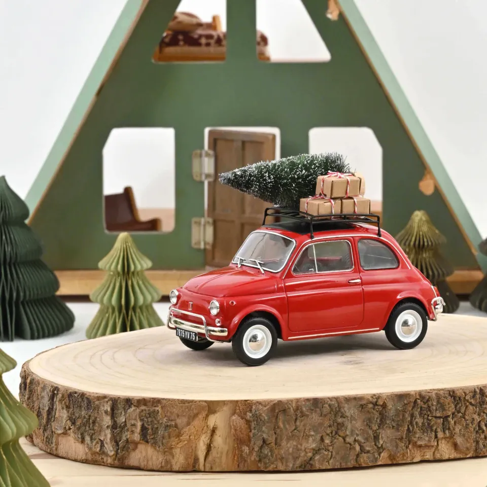 Norev Fiat 500 L 1968 miniature 1/18 rouge Noël