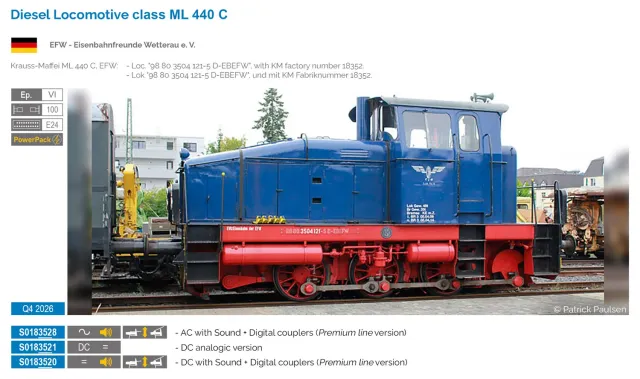 MINIS ML 440 C locomotive diesel EFW Ep VI DC