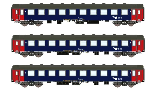 MINIS UIC-Y Bc DSB coffret 3 voitures-couchettes Ep.IV-V