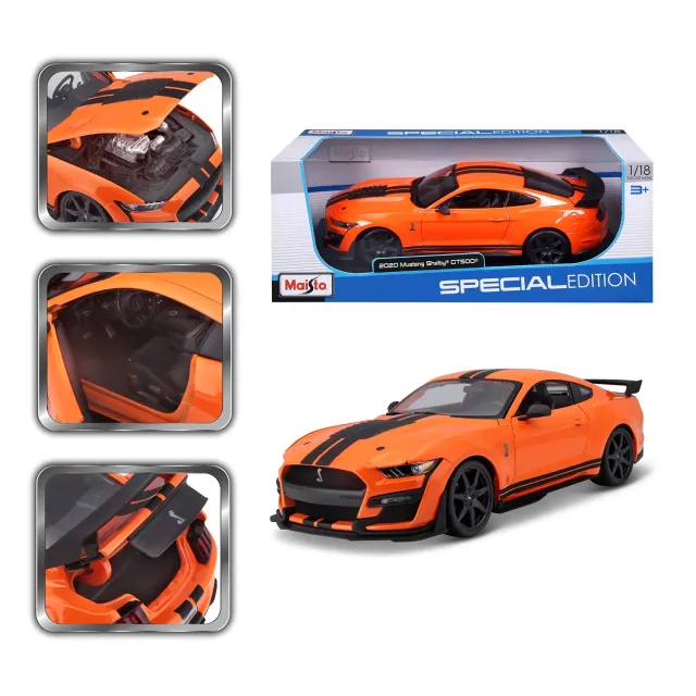 Maisto Ford Shelby miniature 1/18 orange noire ouvrante