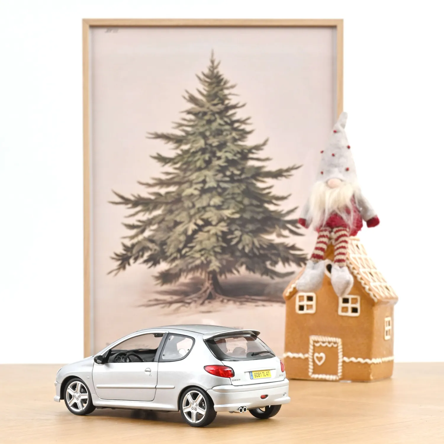 Norev Peugeot 206 RC 2003 miniature 1/18 argent 4 ouvrants