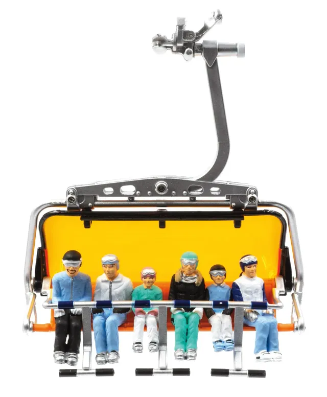 MINIS 6 figurines assises sans ski 1:32 lot