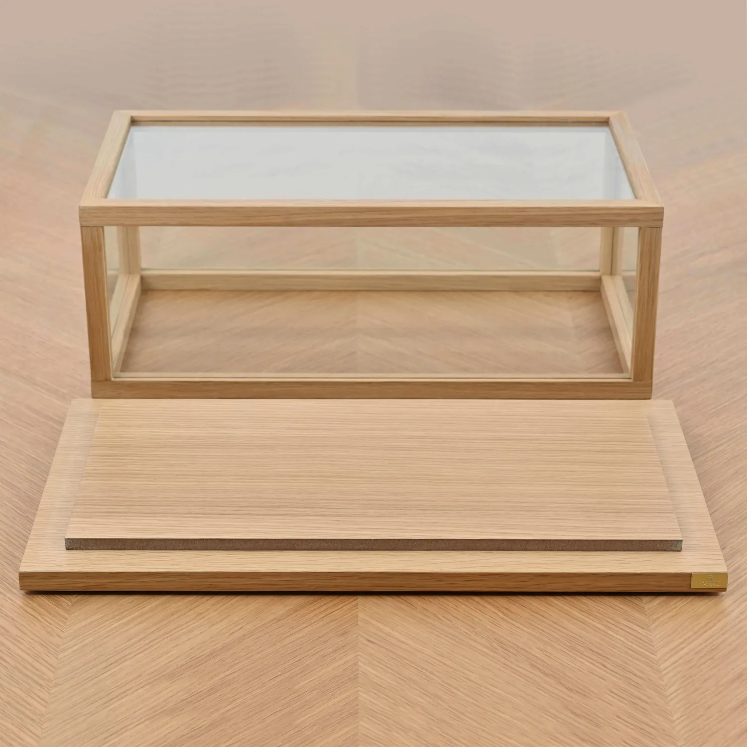 Norev boîte vitrine verre chêne FSC 1/12