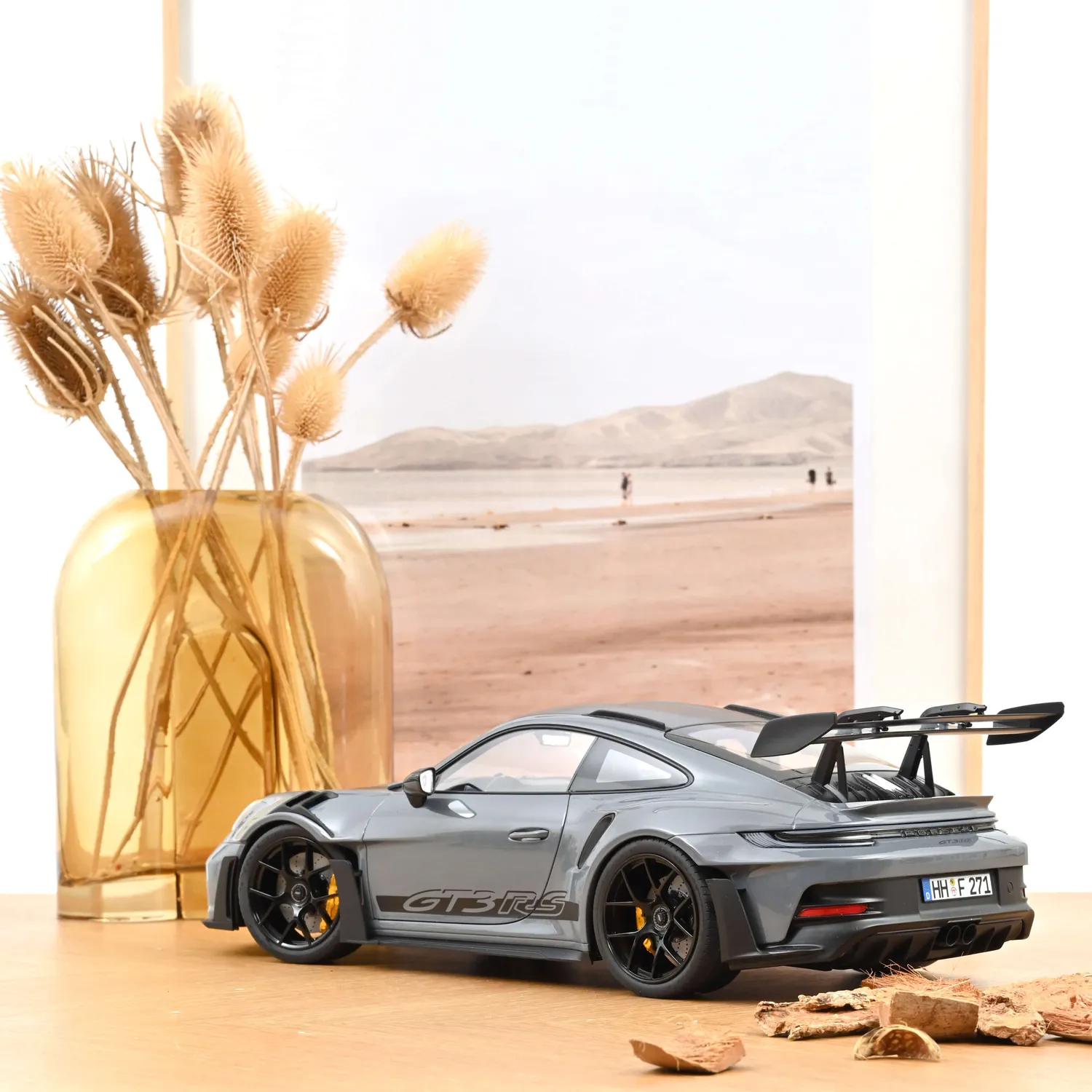Norev Porsche 911 GT3 RS Pack Weissach 2022 miniature 1/12 gris
