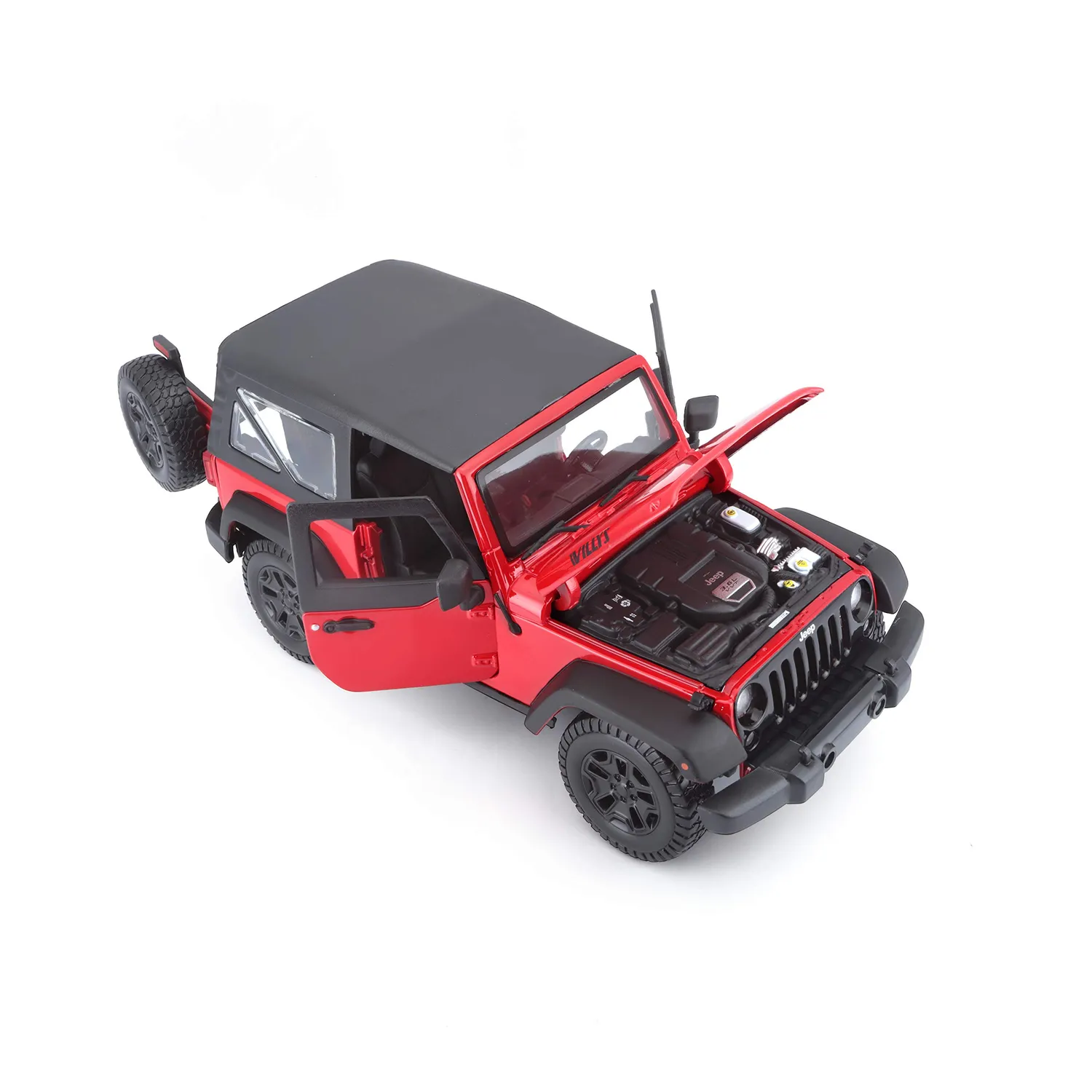 Maisto Jeep Wrangler Willys miniature 1/18 jaune 31676Y