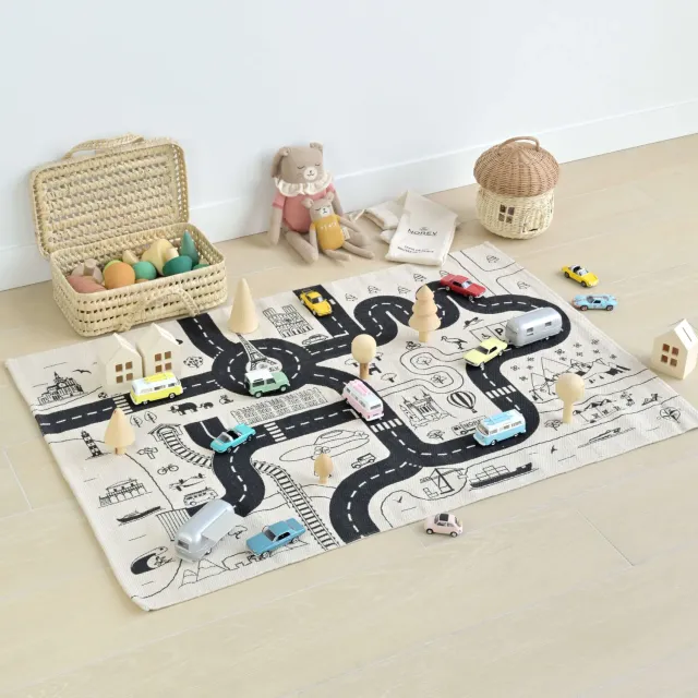 Norev tapis de jeu routes de France 120x80 cm coton