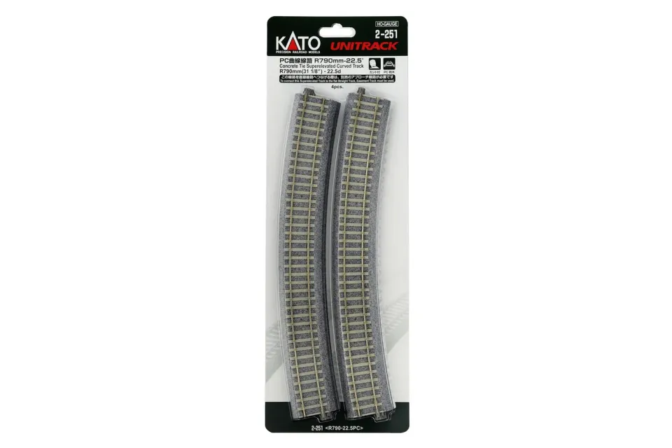MINIS R790 22,5° rail courbe surélevé béton 4 pcs N