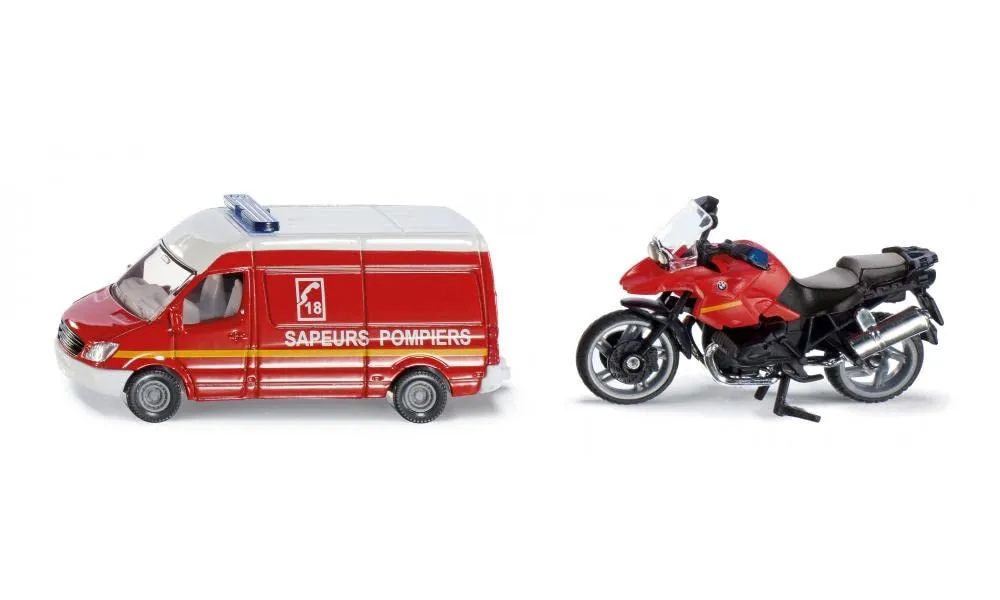 Siku Super 1818001 Kit pompiers miniature lot de 3 rouge
