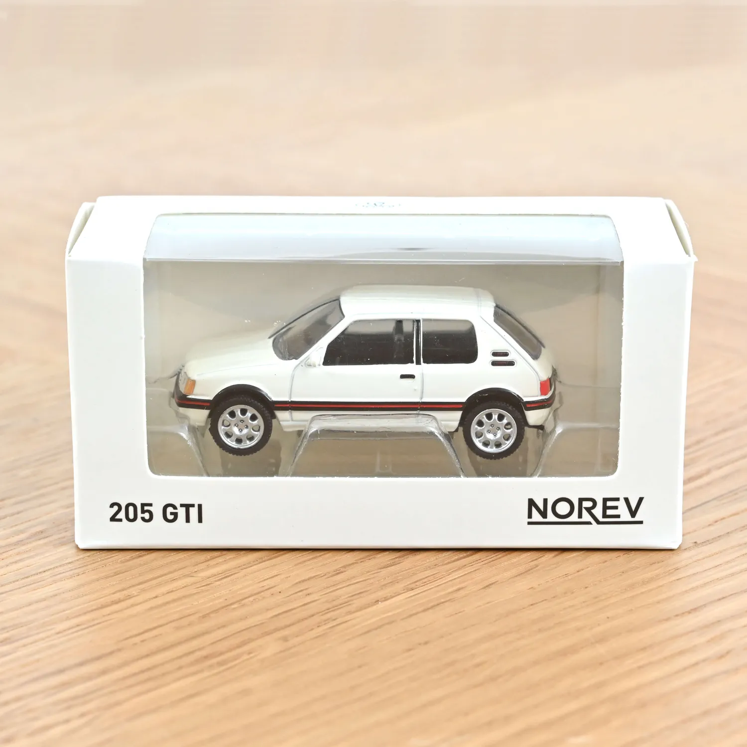 Norev Peugeot 205 GTI 1988 miniature 1/54 blanc meije