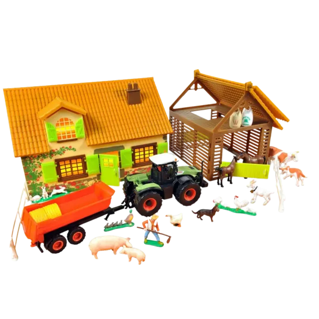 Norev Une journée à la ferme lot 2 bâtiments jouet agricole