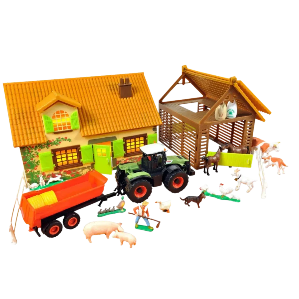Norev Une journée à la ferme lot 2 bâtiments jouet agricole