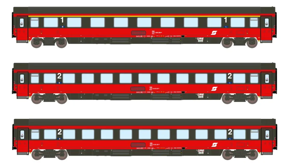 MINIS Amz Bmz voiture voyageurs ÖBB EC64 3 caisses Ep.V
