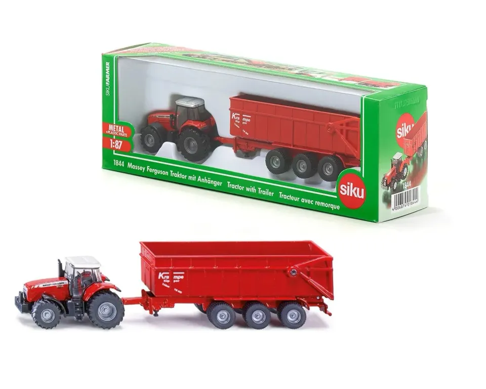 SIKU 1844 Tracteur Massey Ferguson remorque miniature 1/87