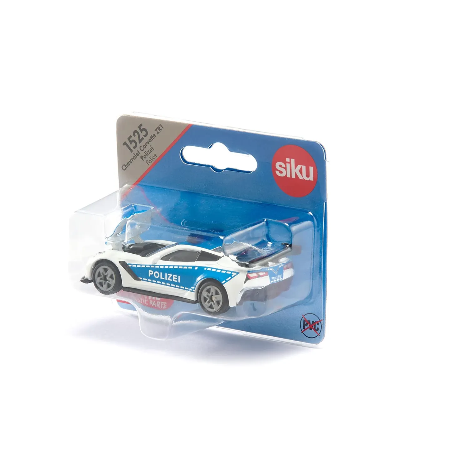 Siku Super 1525 Corvette ZR1 Voiture de police bleu/blanc