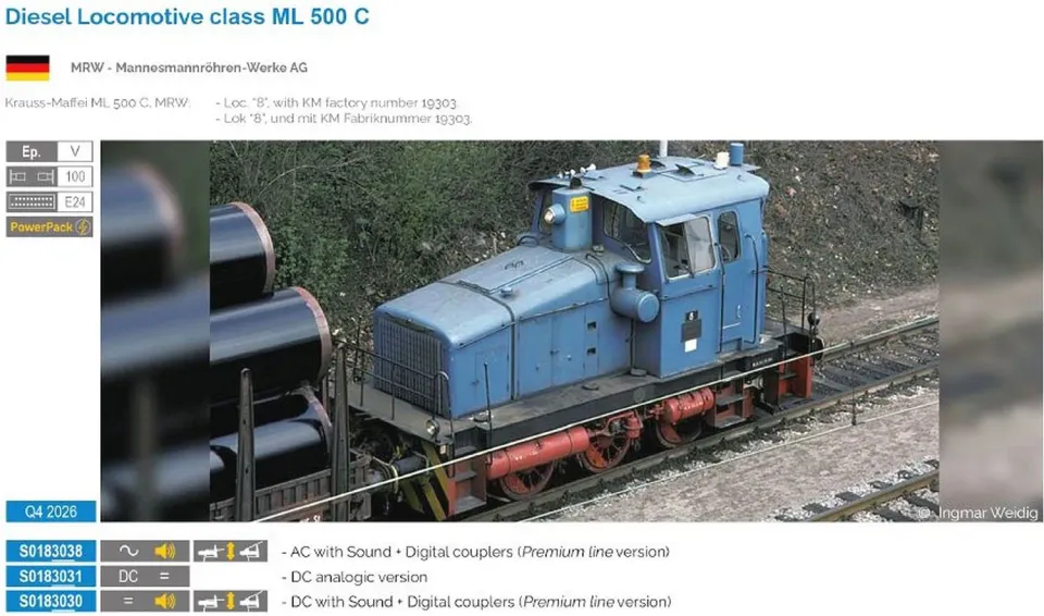 MINIS ML 500 C Mannesmann locomotive diesel Ep V sonore