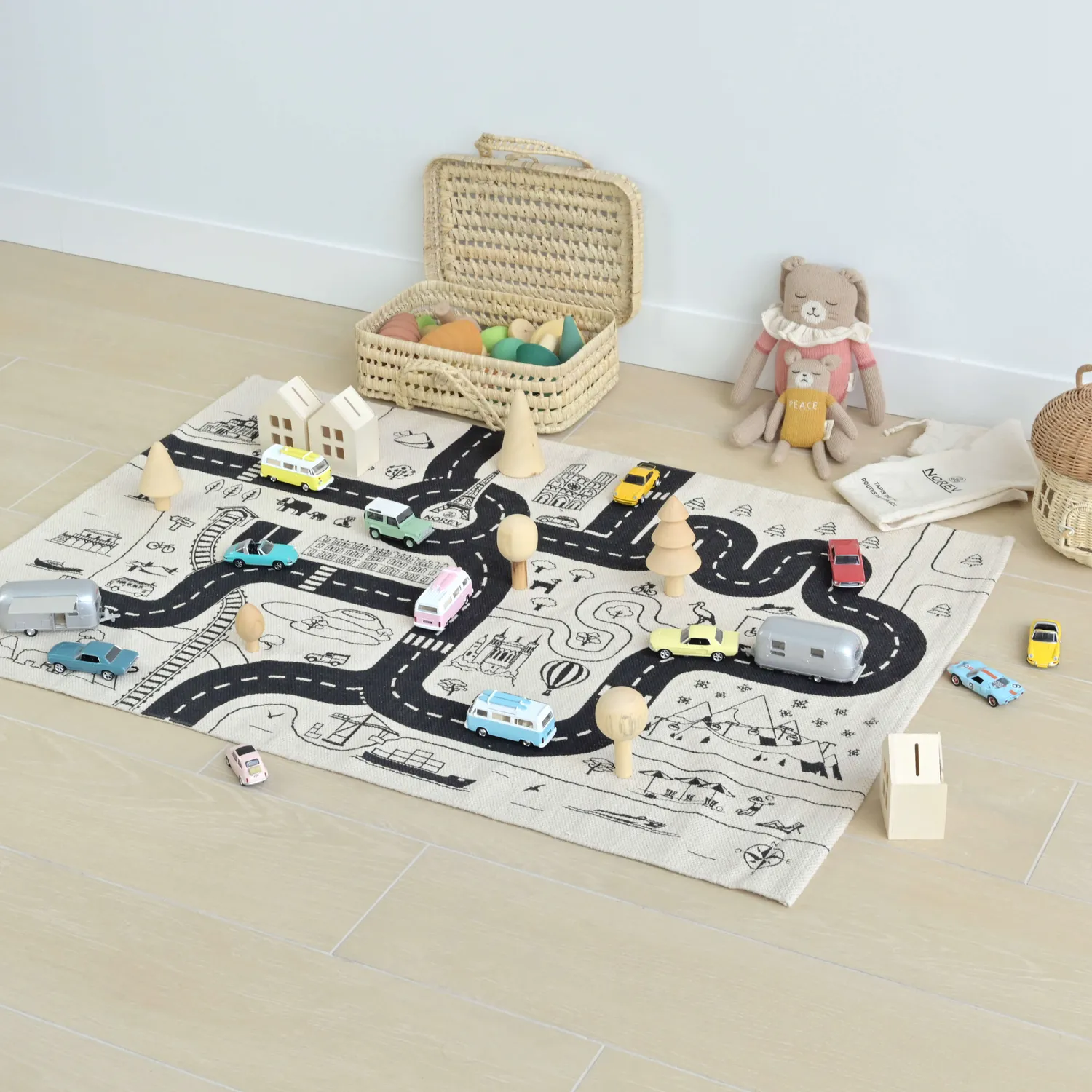 Norev tapis de jeu routes de France 120x80 cm coton