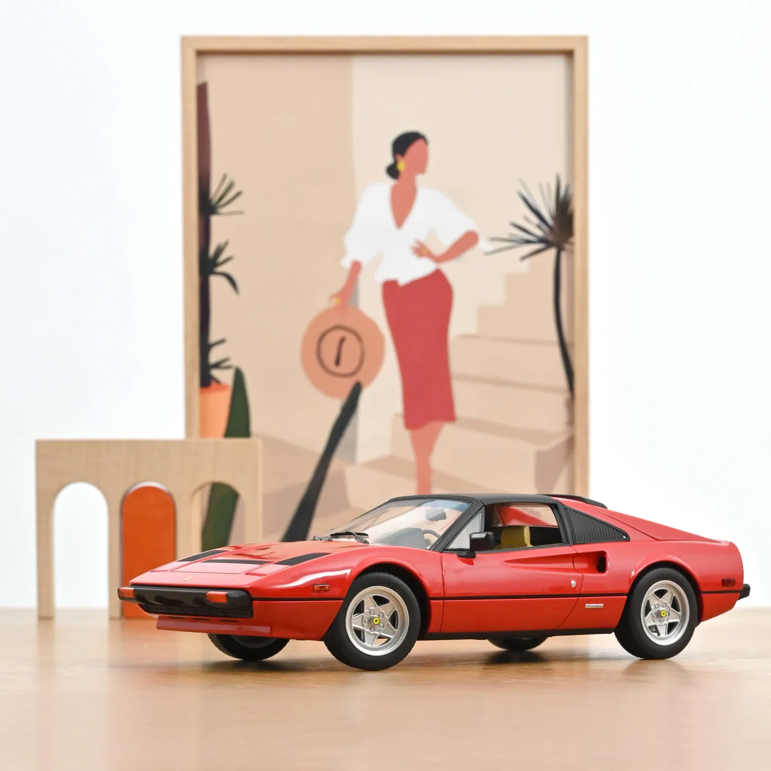 Norev Ferrari 308 GTS 1982 voiture miniature 1/18 rouge US