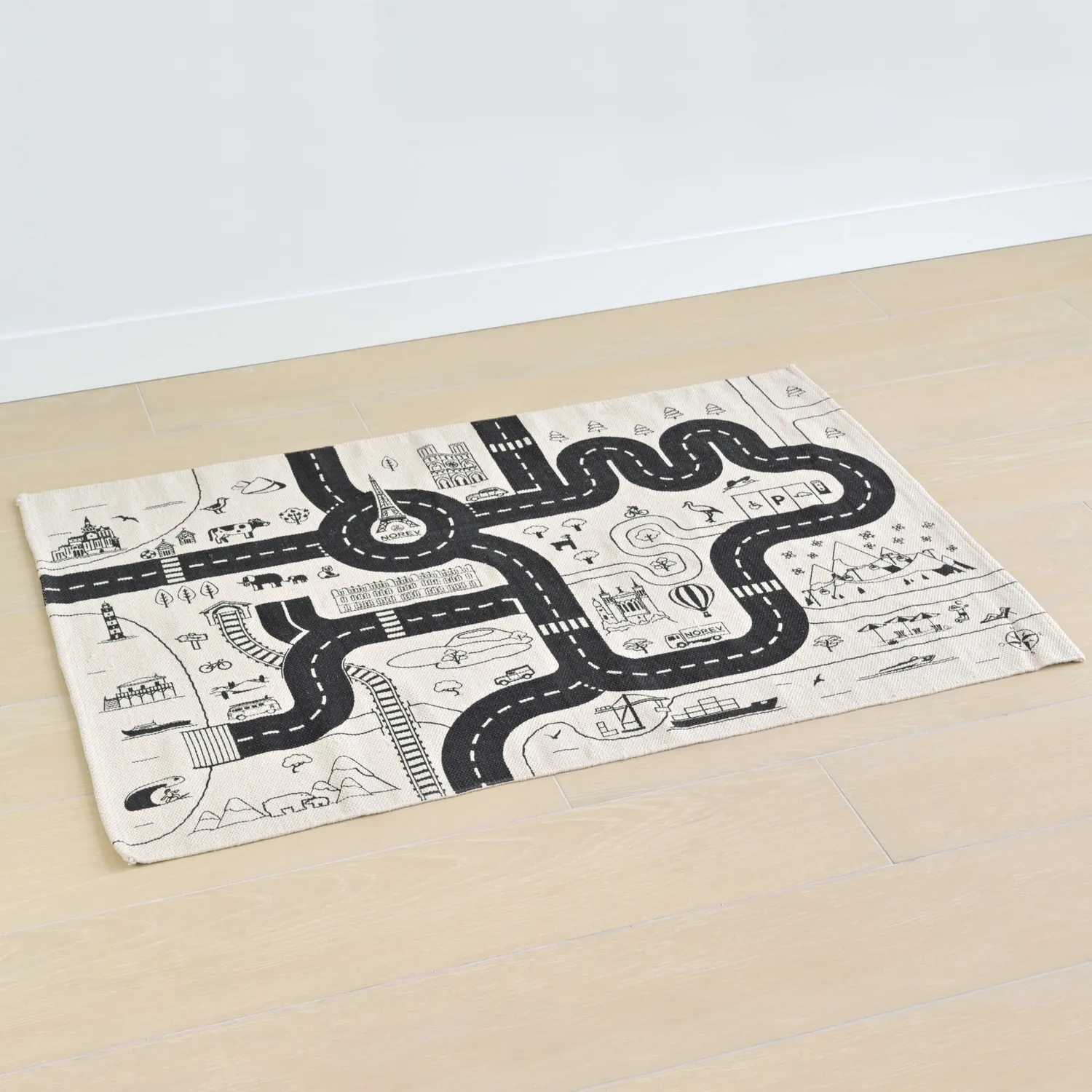 Norev tapis de jeu routes de France 120x80 cm coton