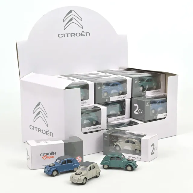 Norev Citroën 2CV 4x4 display 36 voiture miniature 1/54 Gris Vert Bleu