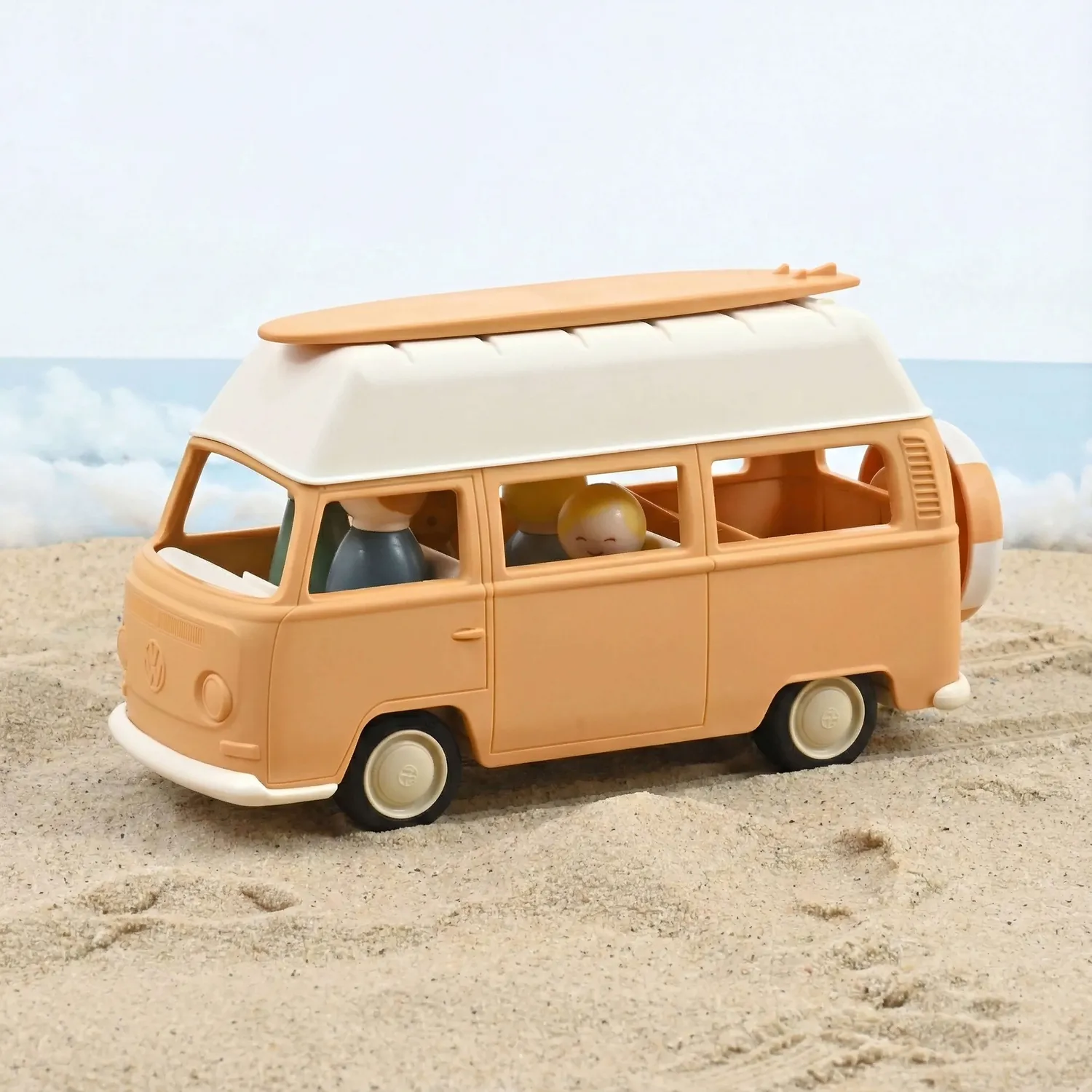 Norev Plastigam VW Combi T2 jouet 1/24 jaune 5 figurines