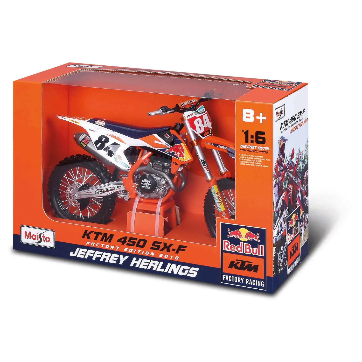 Maisto SX450 Red Bull KTM Supercross moto 1:6 métal