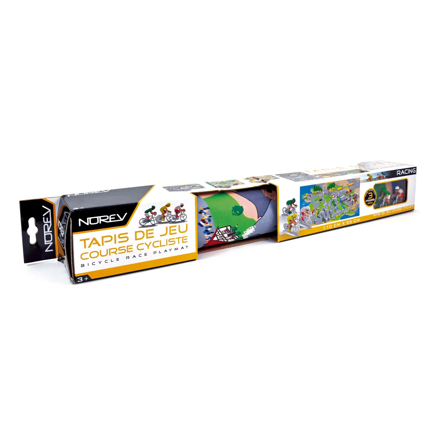 Norev Tapis jeu course vélos 110x55 cm tapis + 3 vélos