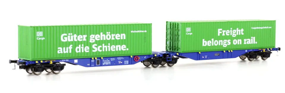 MINIS Sggmrss 90 Ermewa wagon marchandises Ep VI double conteneurs